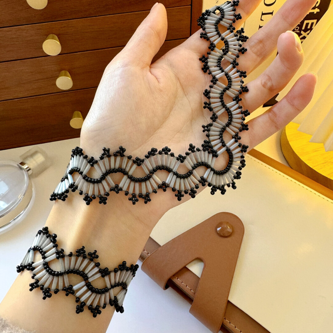 No.60 DIY Kit – Dark Princess Style Beaded Bracelet DIY Kit – Bugle & Seed Beads（SL115）