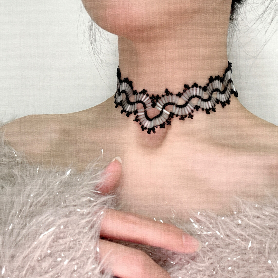 No.61 DIY Kit – Dark Princess Style Beaded Necklace DIY Kit – Bugle & Seed Beads（XL024）