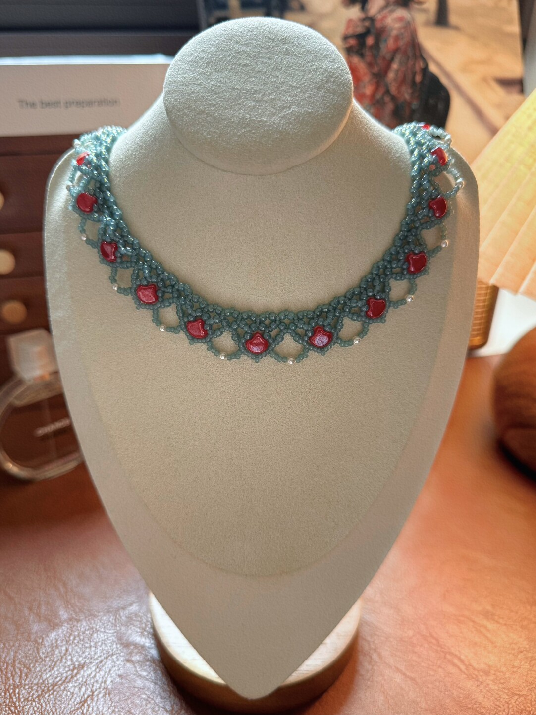 No.63 DIY Kit – Ginkgo Lace Choker DIY Kit – Ginkgo Beads & Seed Beads（XL041）