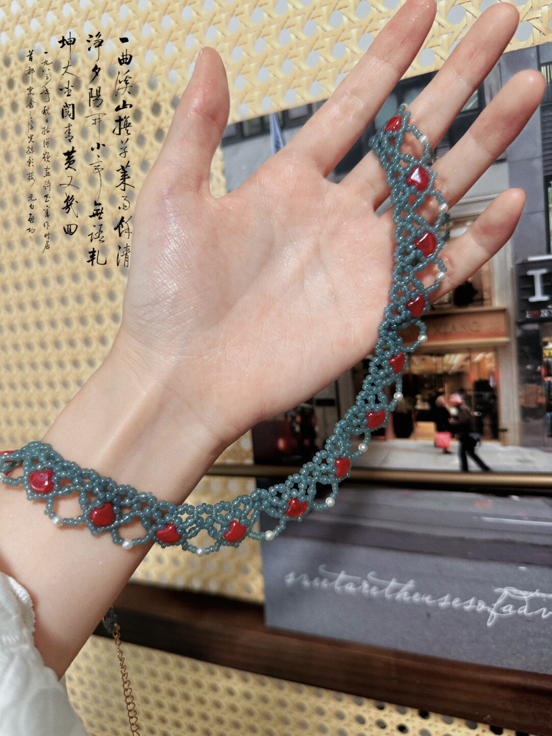 No.63 DIY Kit – Ginkgo Lace Choker DIY Kit – Ginkgo Beads & Seed Beads（XL041）