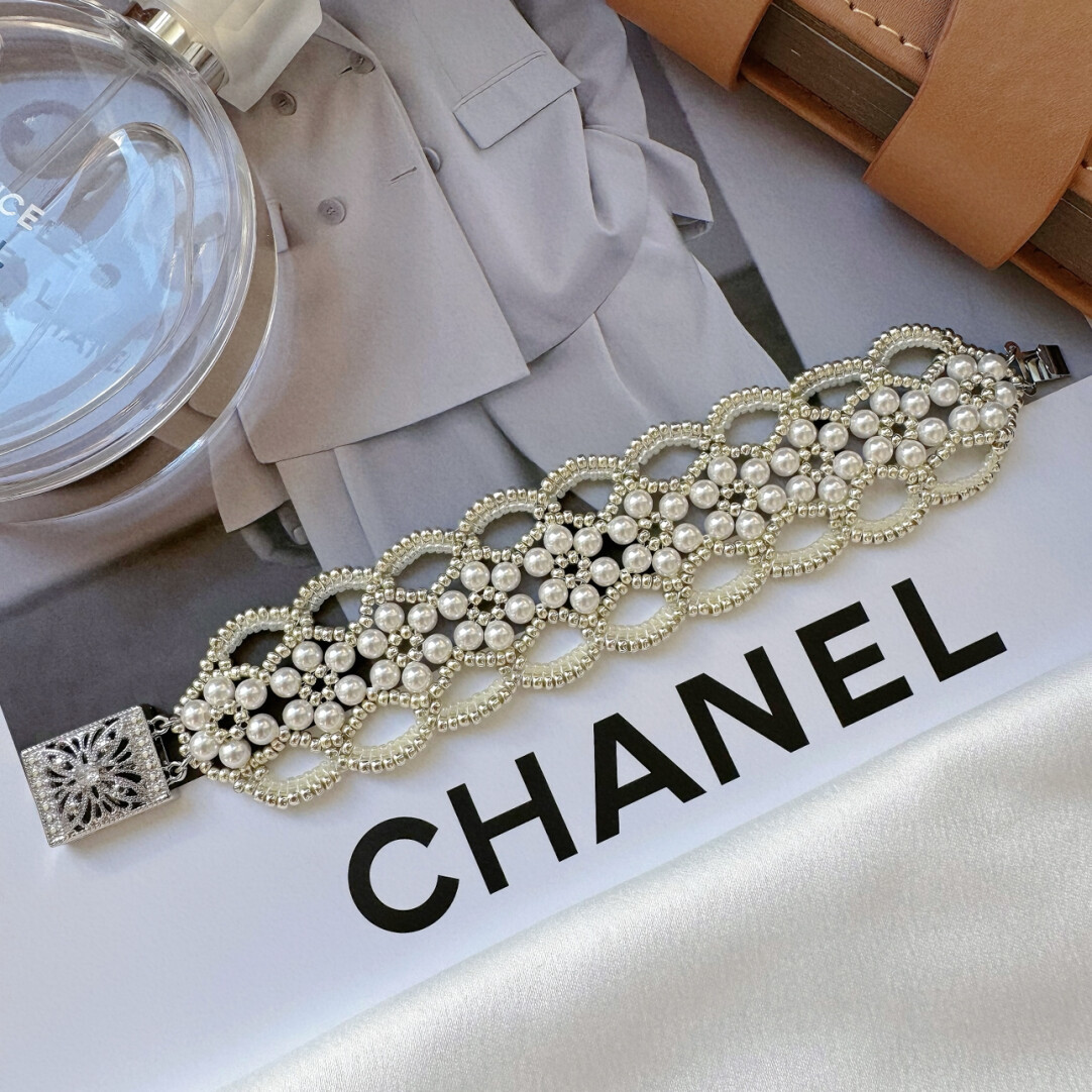 No.XX Finished Product – Gentle & Elegant Wide-Brim Lace Beaded Bracelet（SL110）