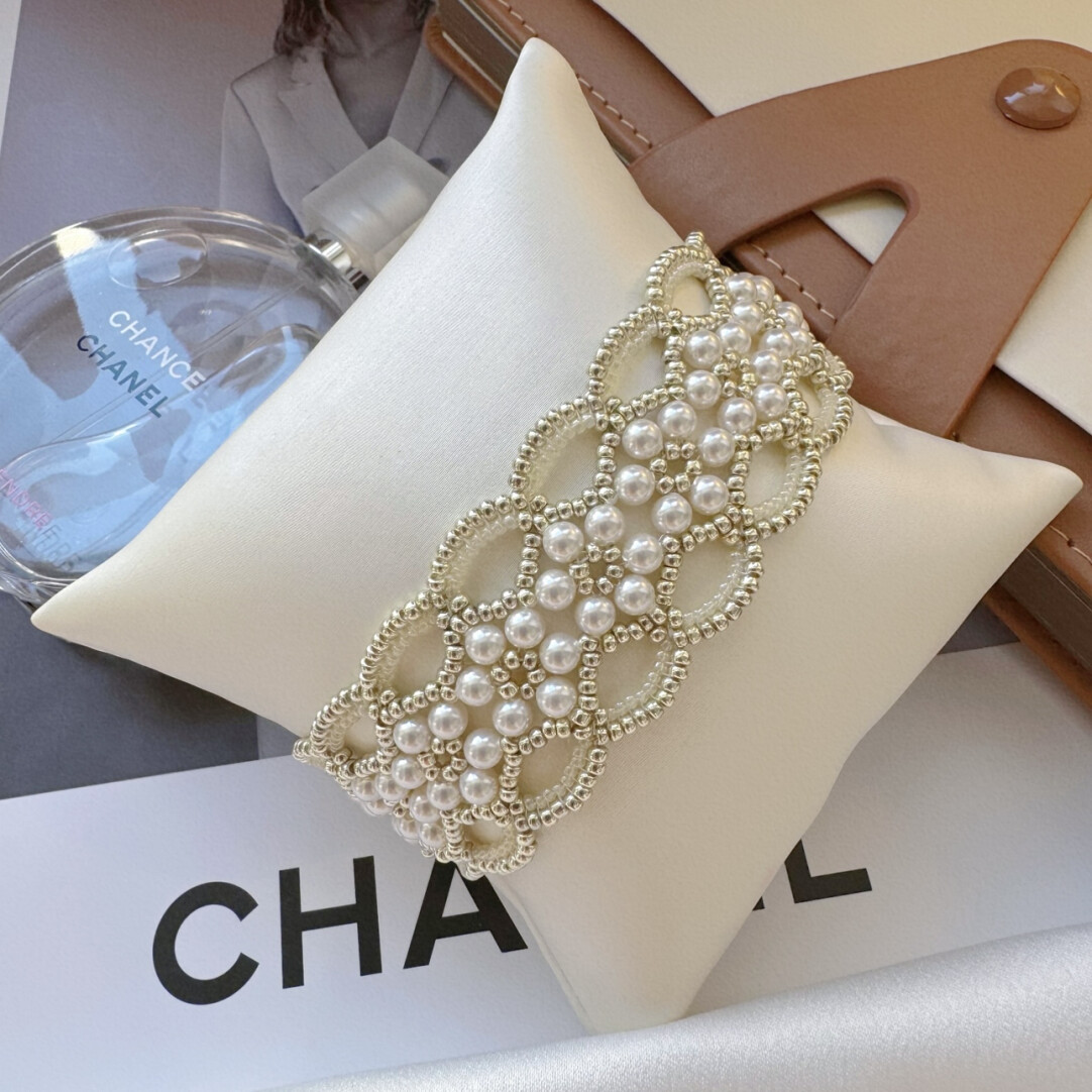 No.XX Finished Product – Gentle & Elegant Wide-Brim Lace Beaded Bracelet（SL110）