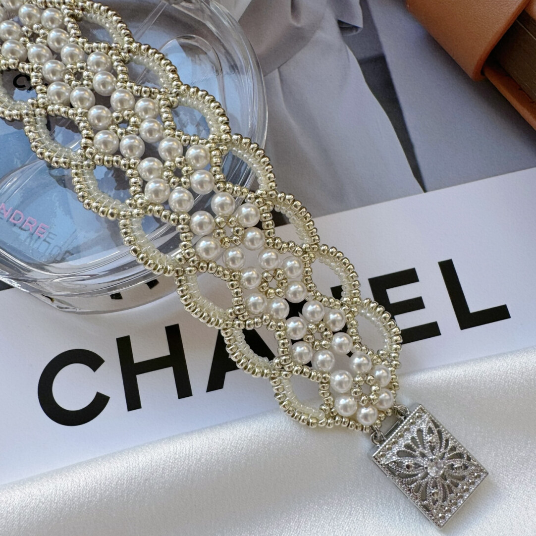 No.XX Finished Product – Gentle & Elegant Wide-Brim Lace Beaded Bracelet（SL110）