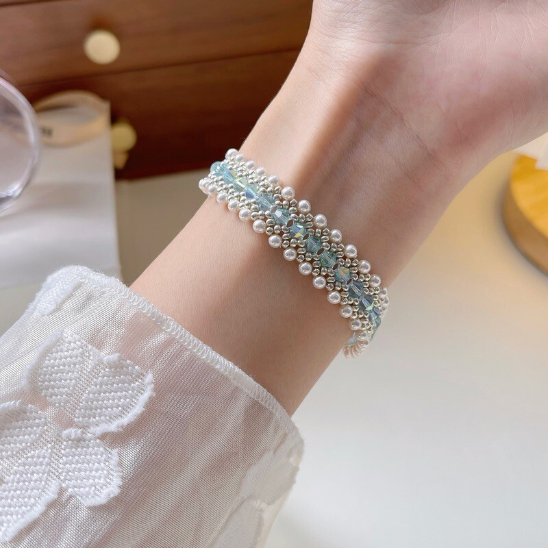 No.34 DIY Kit – Stunning Icy Elegance Beaded Bracelet（SL006）
