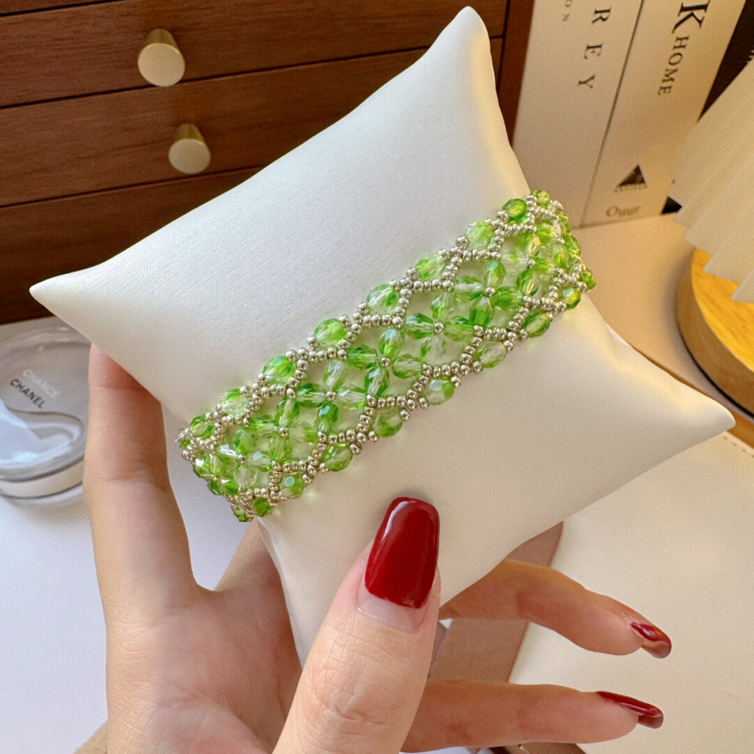 No.35 DIY Kit – Spring-perfect Bracelet with Emerald Charm & Silver Grace（SL002）
