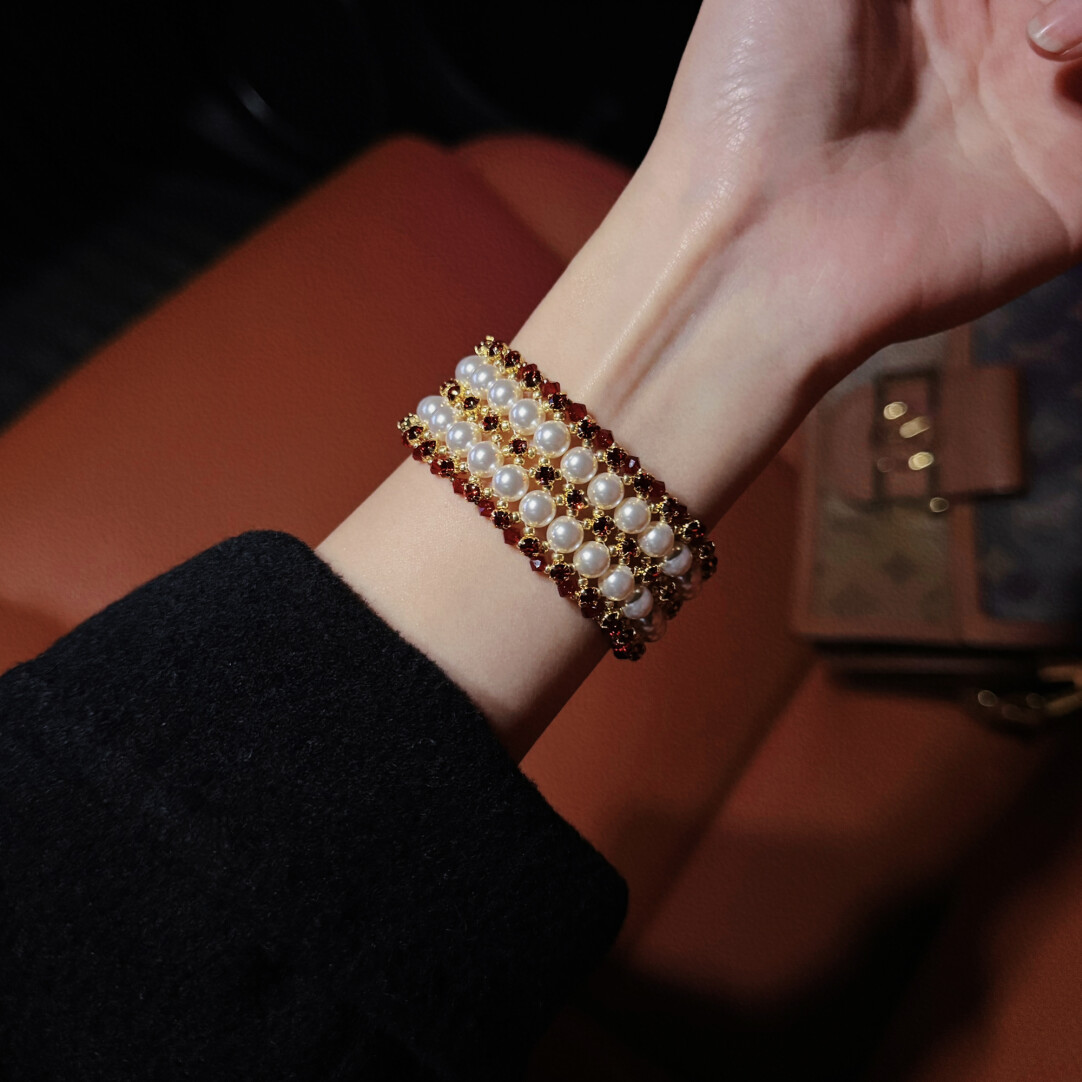 No.38 DIY Kit – Gilded Red Charm Bangle（SL009）