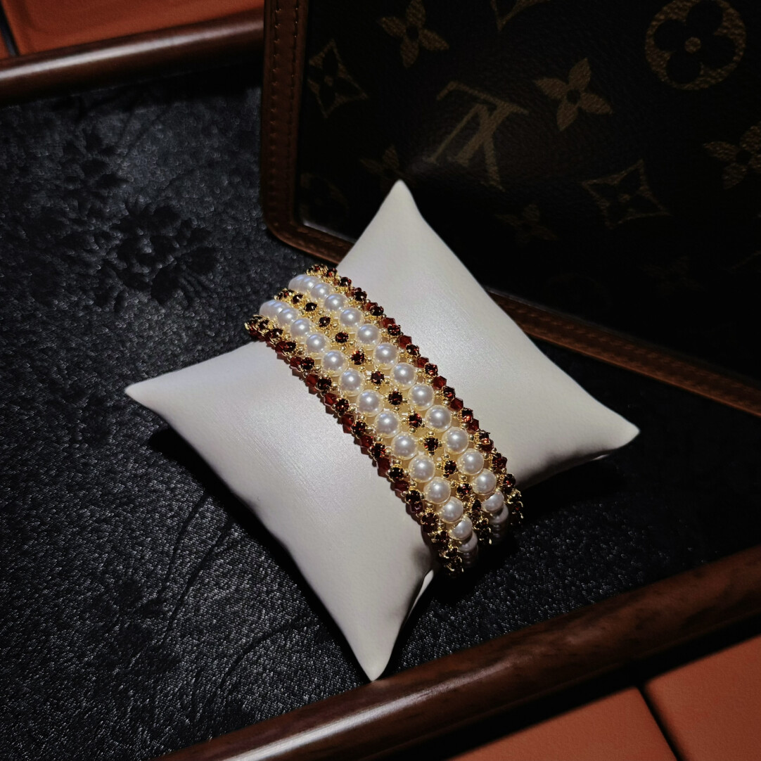 No.38 DIY Kit – Gilded Red Charm Bangle（SL009）