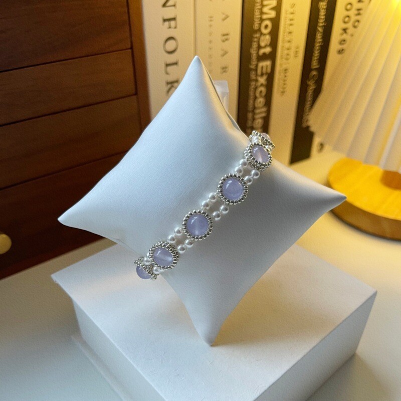 No.41 DIY Kit – Ethereal Chalcedony & Pearl Bracelet （SL008）