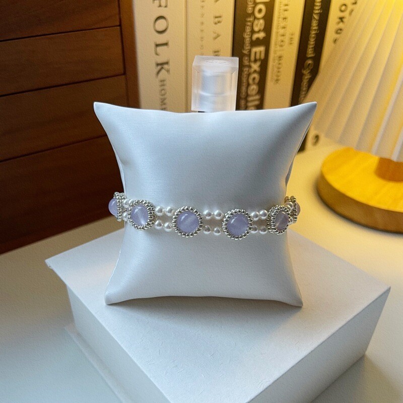 No.41 DIY Kit – Ethereal Chalcedony & Pearl Bracelet （SL008）