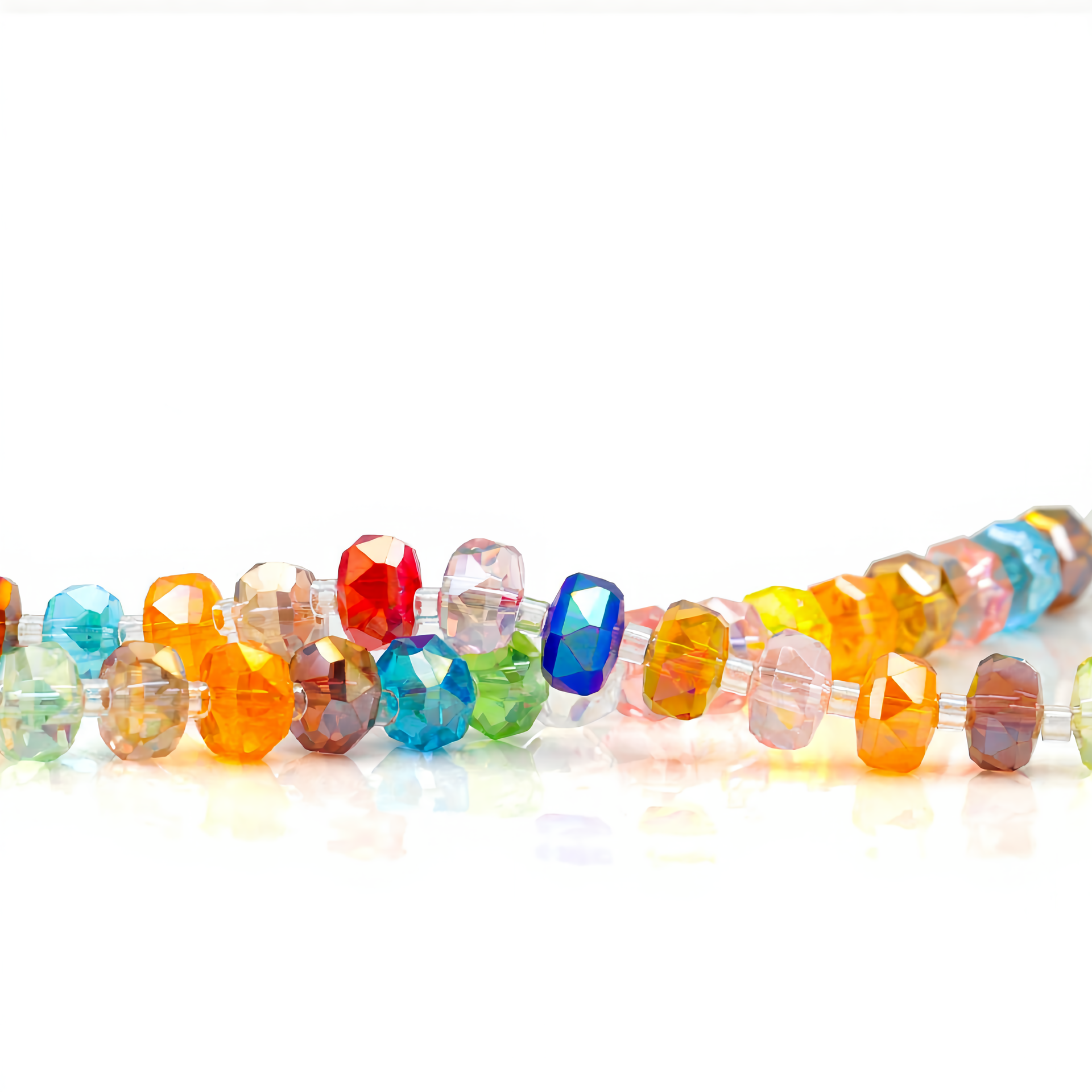 K9 Glass Faceted Tire Beads – Ultra-Transparent, Lead-Free, Premium Quality