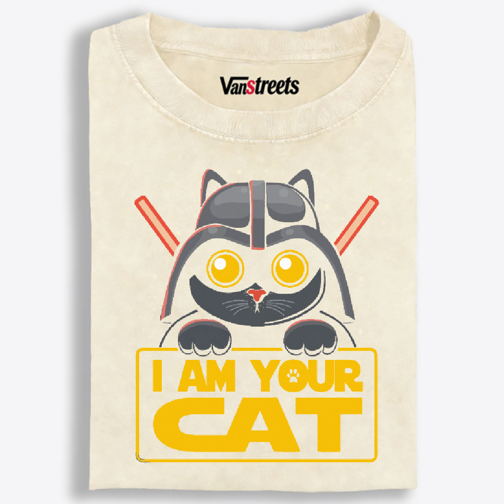 "I Am Your Cat" Darth Vader Cat Washed T-Shirt | 100% Cotton | Streetwear Essential