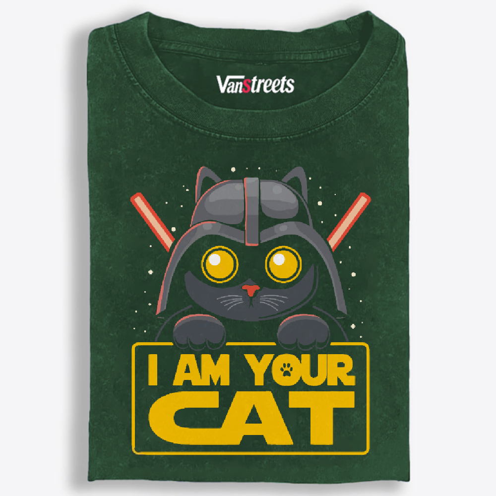 "I Am Your Cat" Darth Vader Cat Washed T-Shirt | 100% Cotton | Streetwear Essential