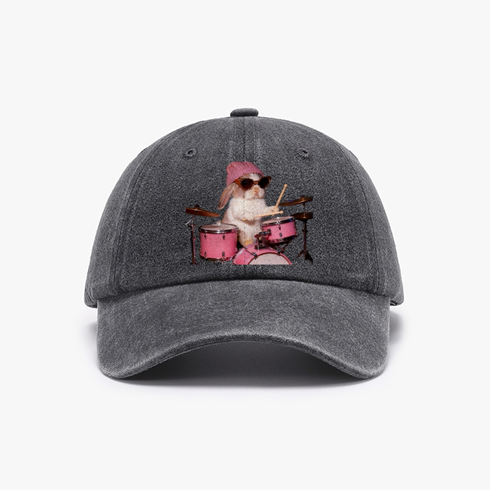 Bunny Rockin' Bunny Retro Washed Baseball Cap