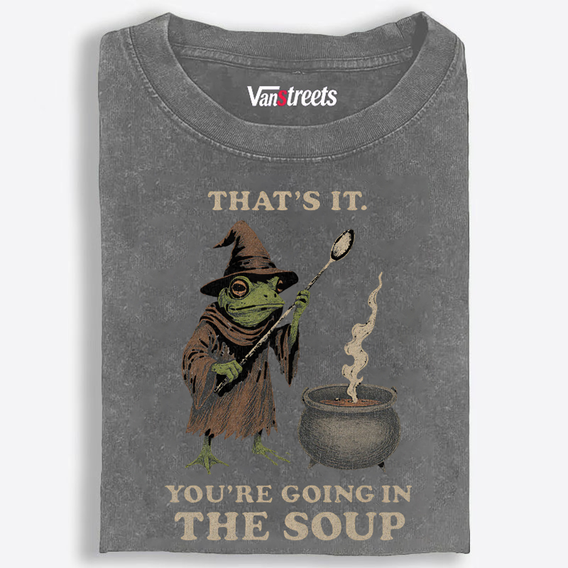 Witchy Frog Soup Threat Retro Washed T-Shirt | 100% Cotton | Streetwear Essential