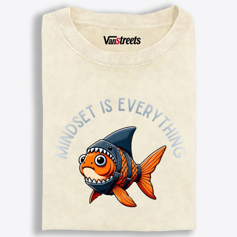 Mindset Is Everything Goldfish Retro Washed T-Shirt | 100% Cotton | Streetwear Essential