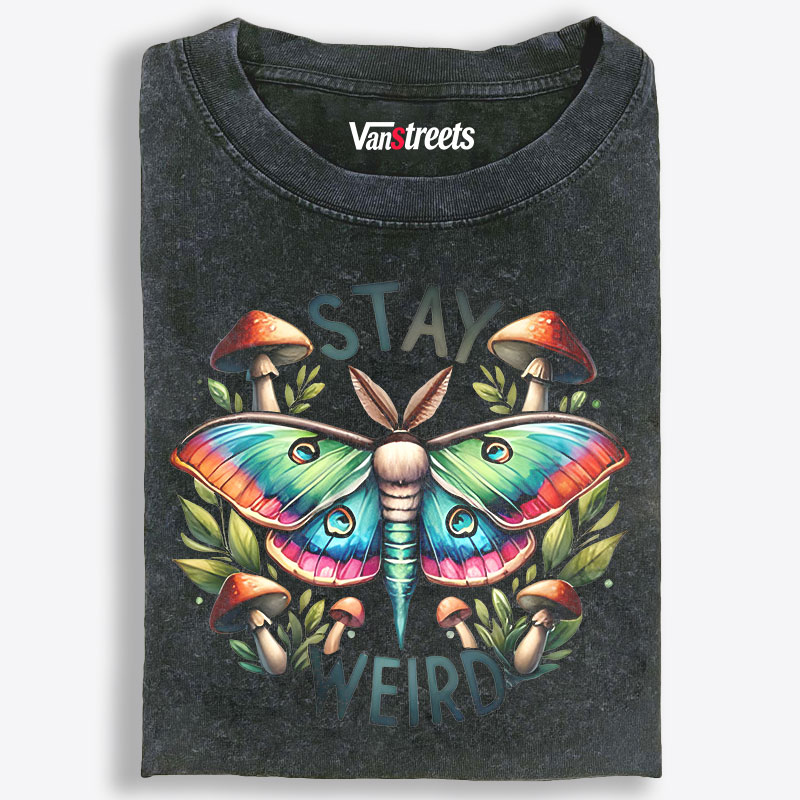 Stay Weird Retro Washed T-Shirt | 100% Cotton | Streetwear Essential