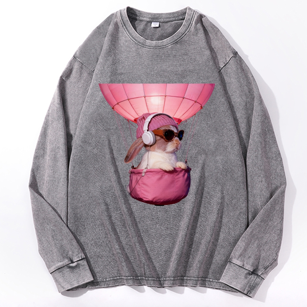 Bunny The Rabbit Retro Washed Long Sleeve T-Shirt