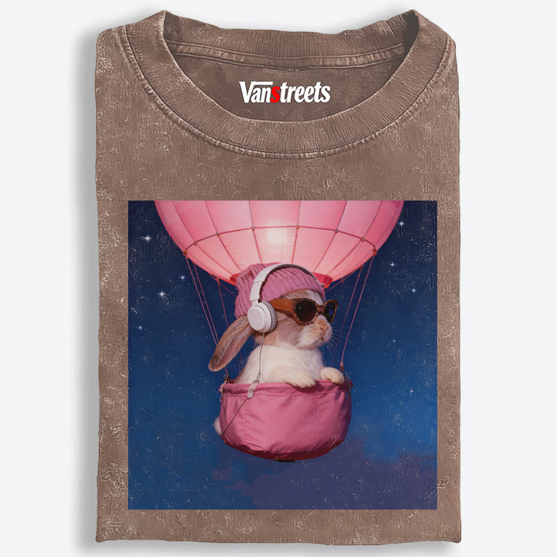 Bunny The Rabbit Retro Washed T-Shirt | 100% Cotton | Streetwear Essential