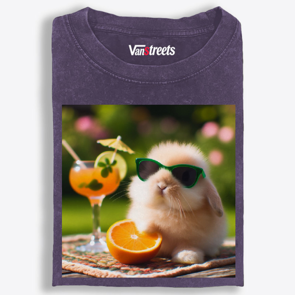 Garden Bunny's Citrus Cocktail Washed T-Shirt | 100% Cotton | Streetwear Essential