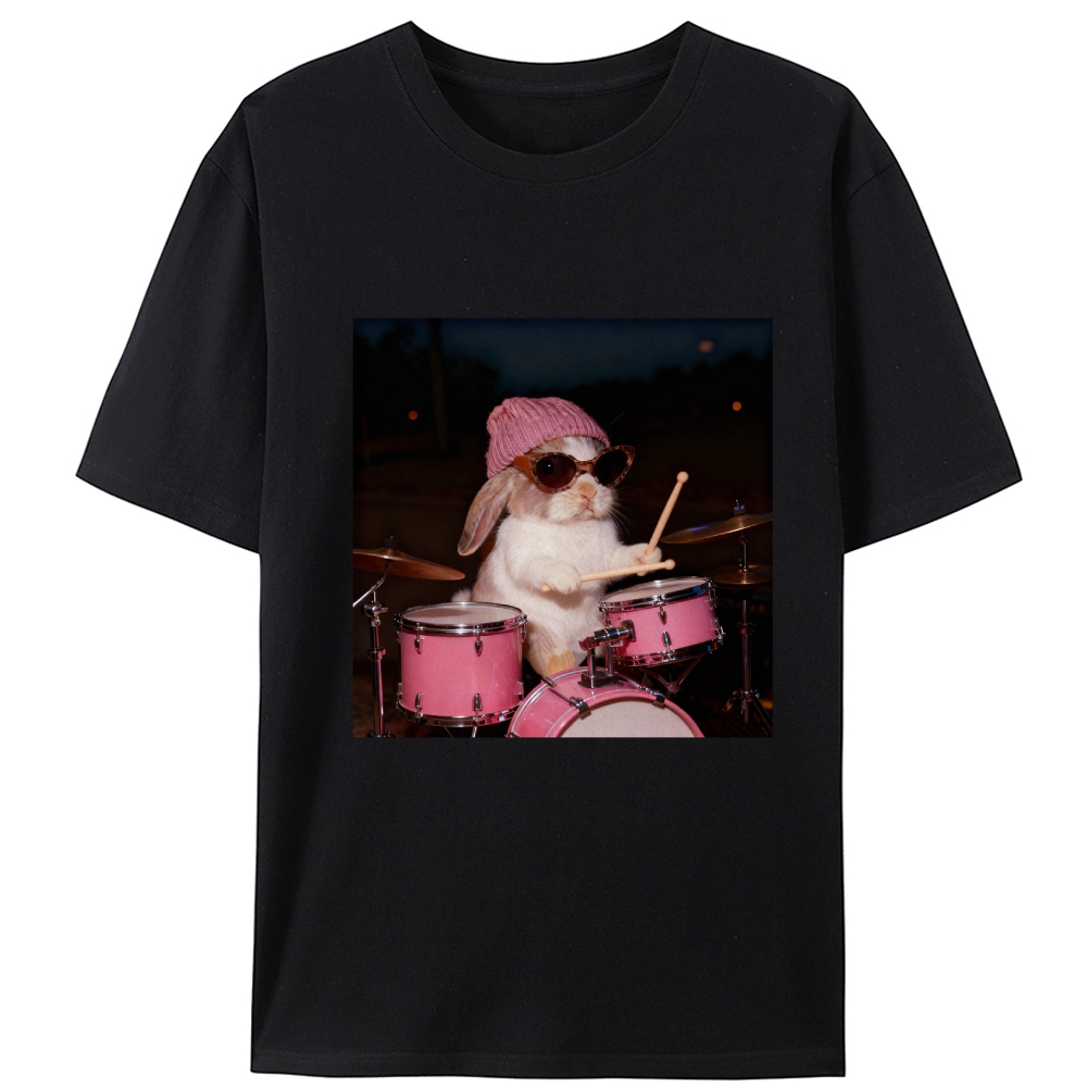 Bunny Rockin' Bunny Retro Designed for Women - Slim Fit Cotton Tee