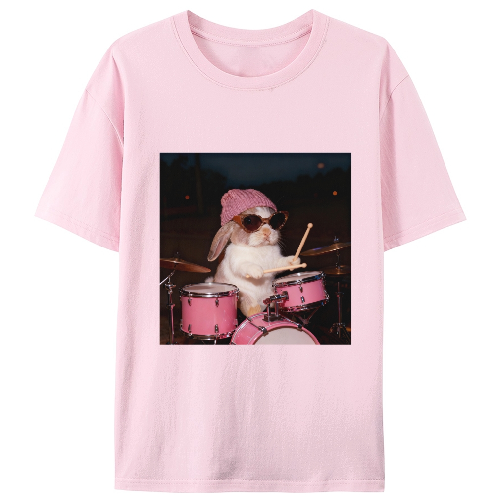 Bunny Rockin' Bunny Retro Designed for Women - Slim Fit Cotton Tee