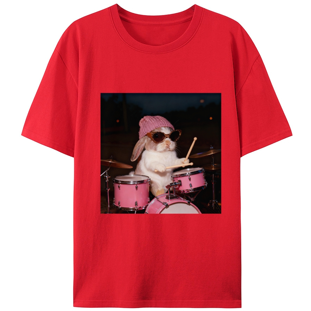 Bunny Rockin' Bunny Retro Designed for Women - Slim Fit Cotton Tee