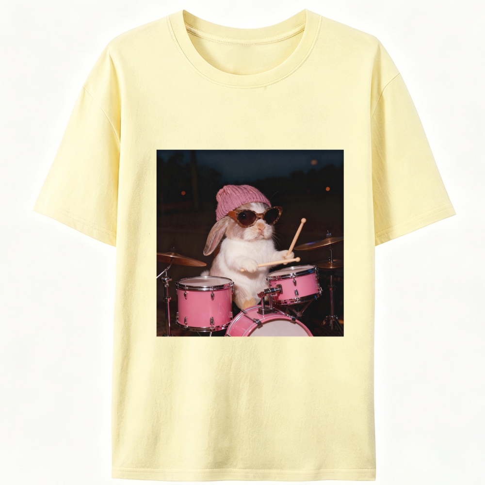 Bunny Rockin' Bunny Retro Designed for Women - Slim Fit Cotton Tee