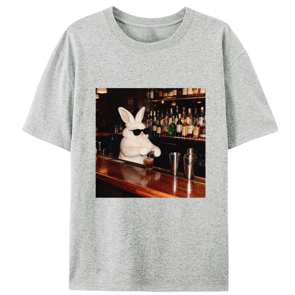 Bartender Bunny Retro Designed for Women - Slim Fit Cotton Tee