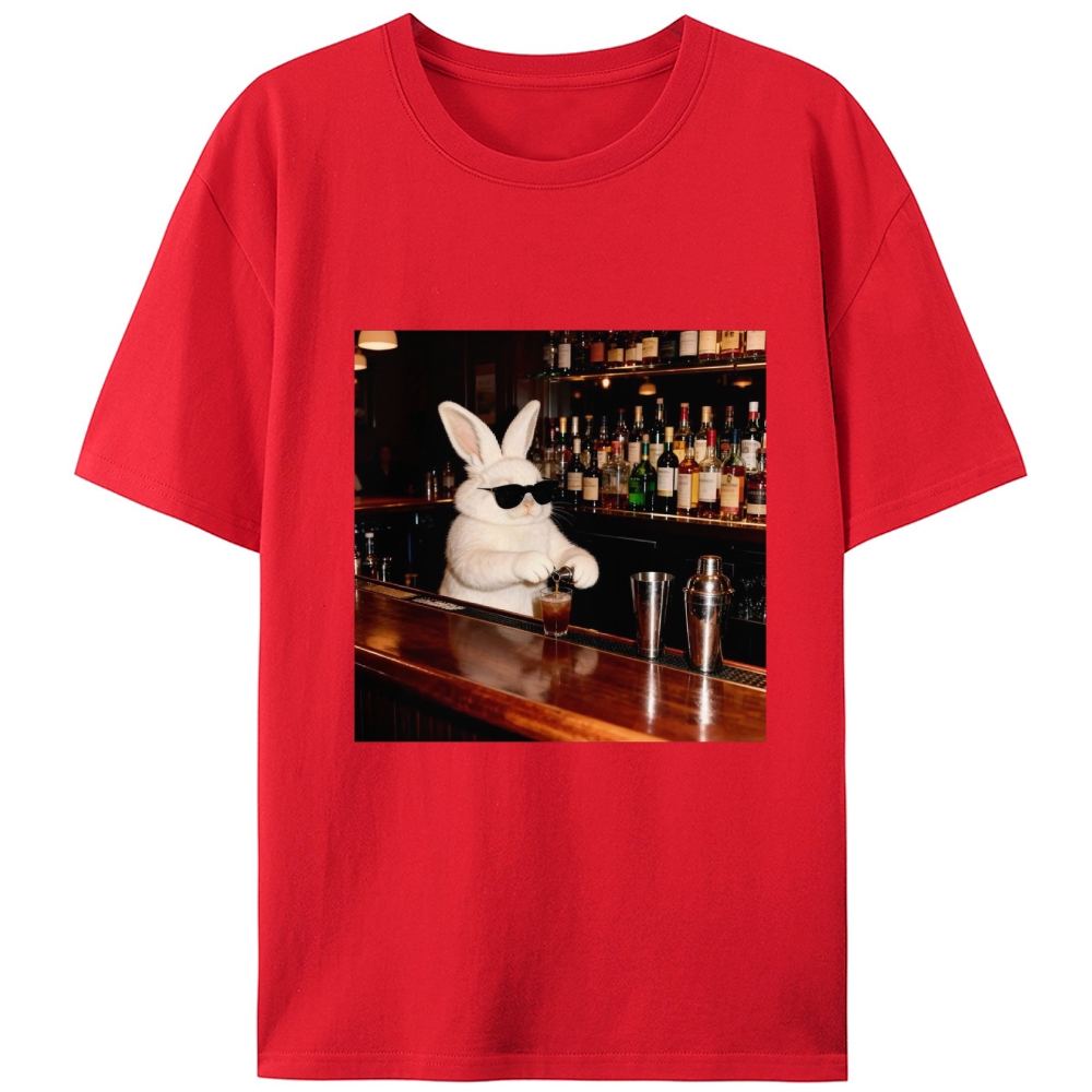 Bartender Bunny Retro Designed for Women - Slim Fit Cotton Tee