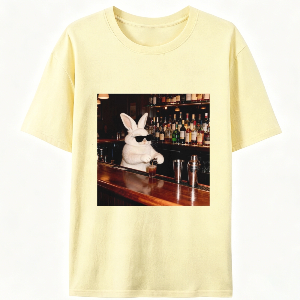 Bartender Bunny Retro Designed for Women - Slim Fit Cotton Tee
