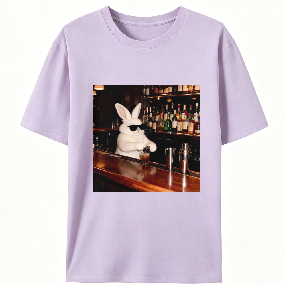 Bartender Bunny Retro Designed for Women - Slim Fit Cotton Tee