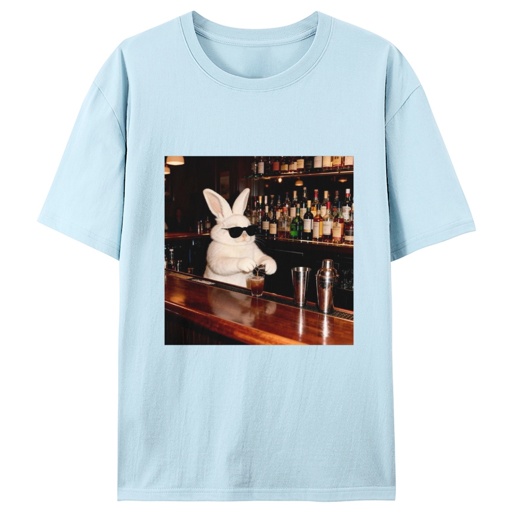 Bartender Bunny Retro Designed for Women - Slim Fit Cotton Tee