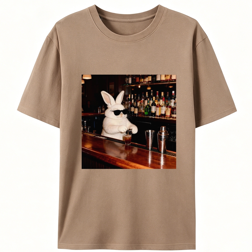 Bartender Bunny Retro Designed for Women - Slim Fit Cotton Tee