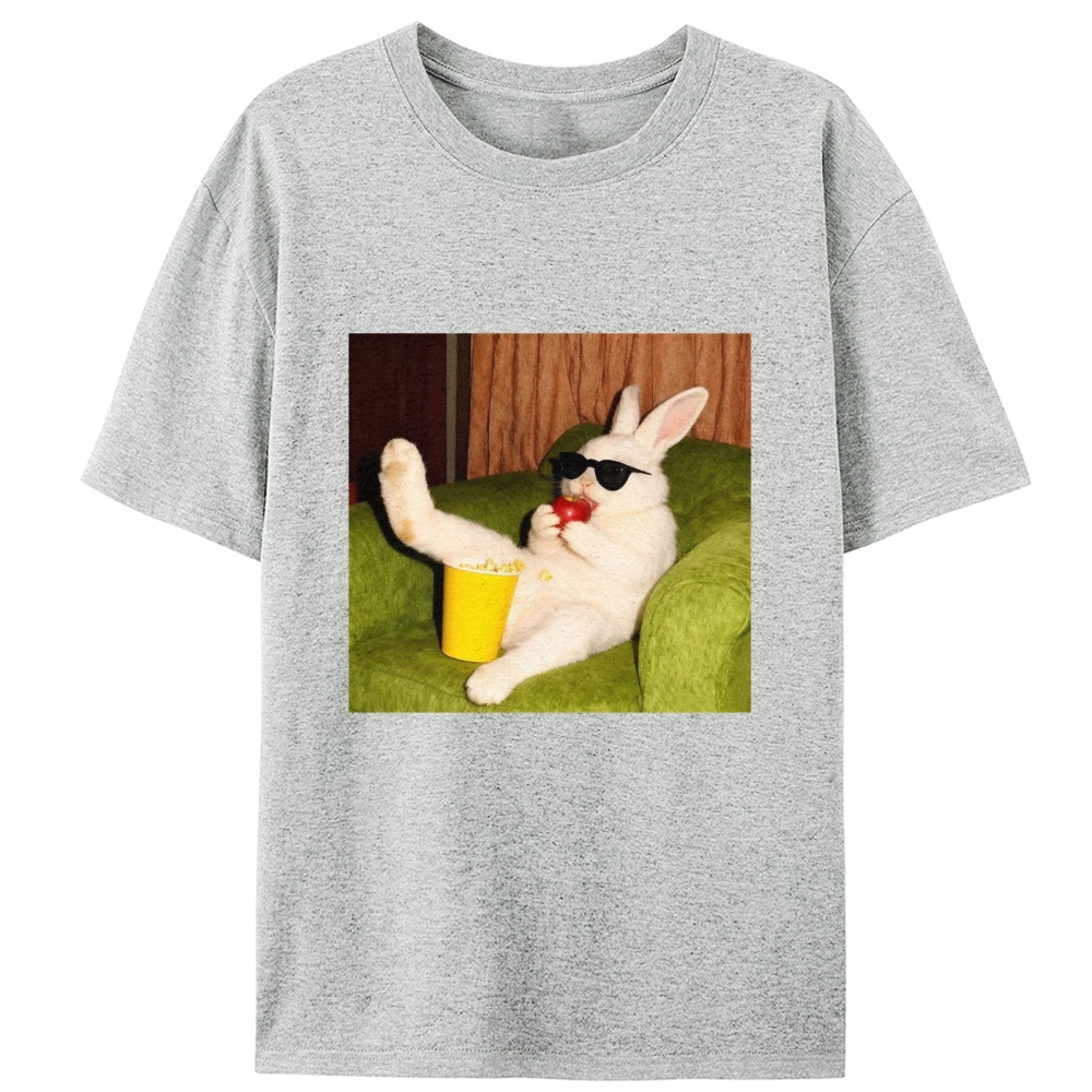 Movie Night · Cool Bunny Vibes Retro Designed for Women - Slim Fit Cotton Tee