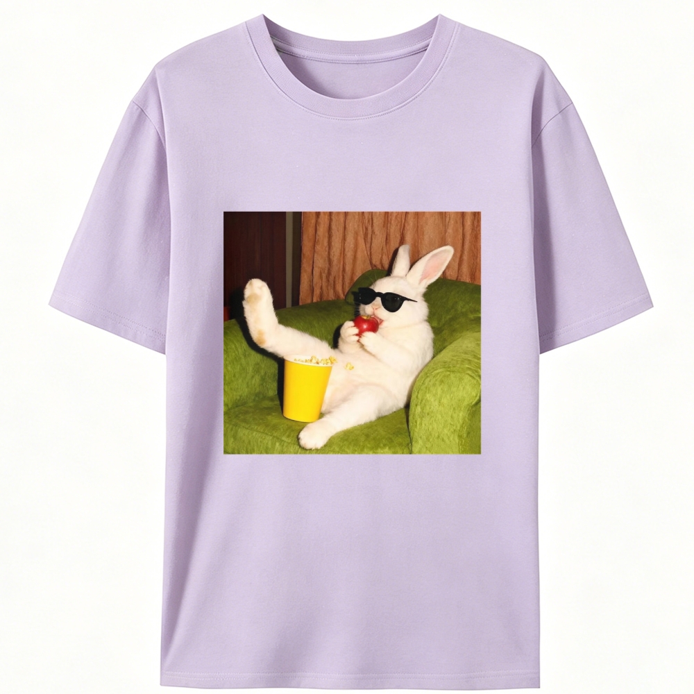 Movie Night · Cool Bunny Vibes Retro Designed for Women - Slim Fit Cotton Tee