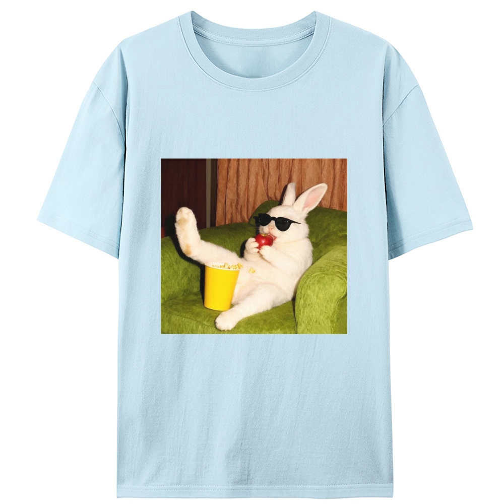 Movie Night · Cool Bunny Vibes Retro Designed for Women - Slim Fit Cotton Tee