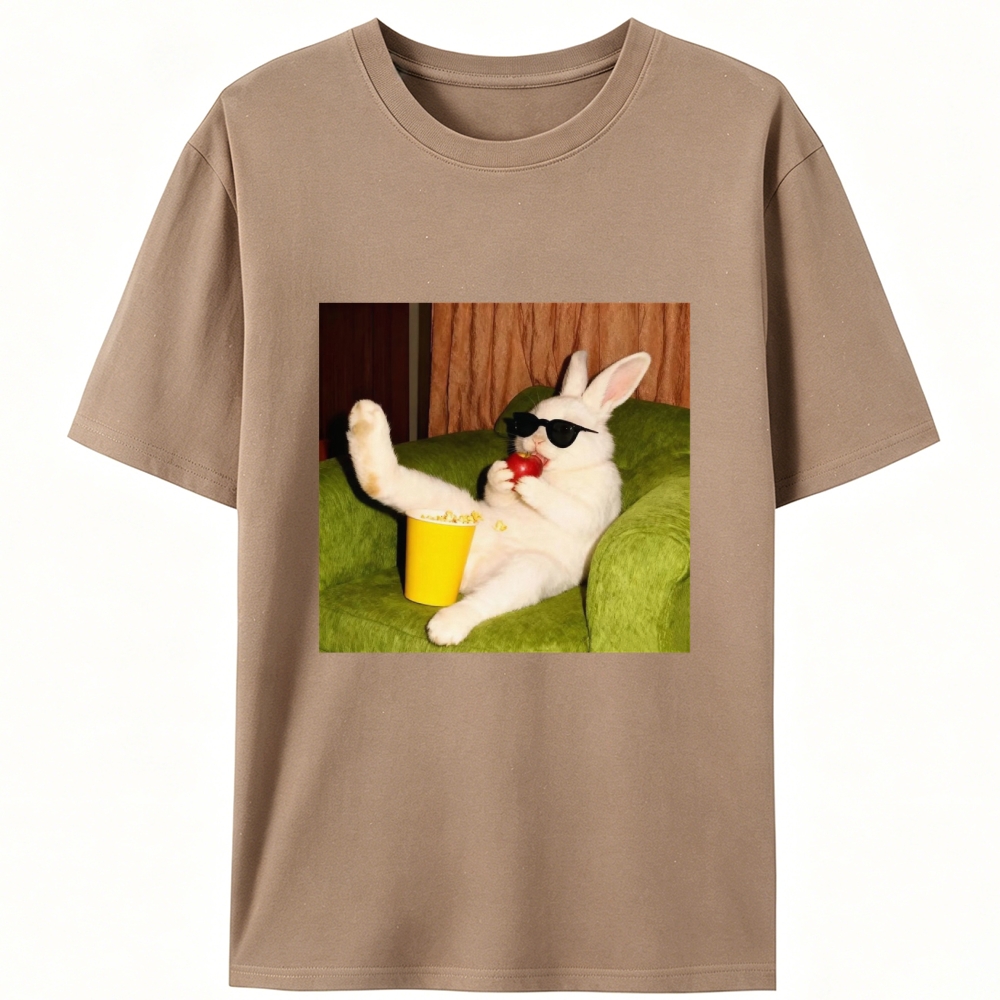 Movie Night · Cool Bunny Vibes Retro Designed for Women - Slim Fit Cotton Tee