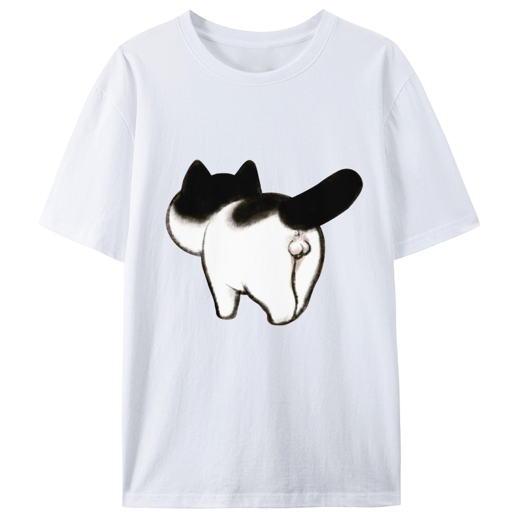 Cow Cat Butt Retro Designed for Women - Slim Fit Cotton Tee