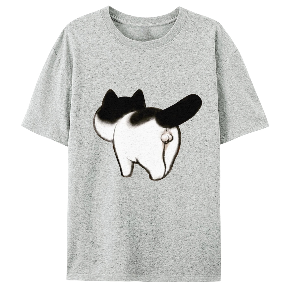 Cow Cat Butt Retro Designed for Women - Slim Fit Cotton Tee