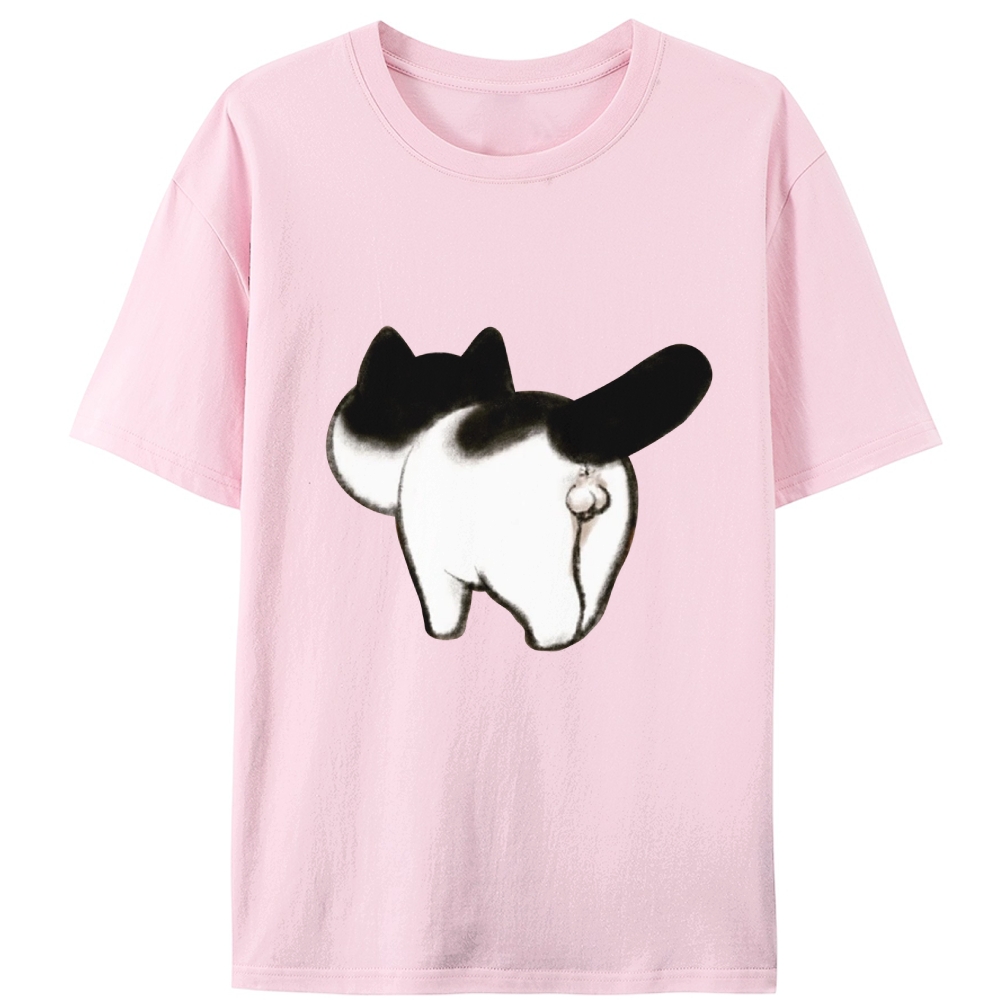 Cow Cat Butt Retro Designed for Women - Slim Fit Cotton Tee