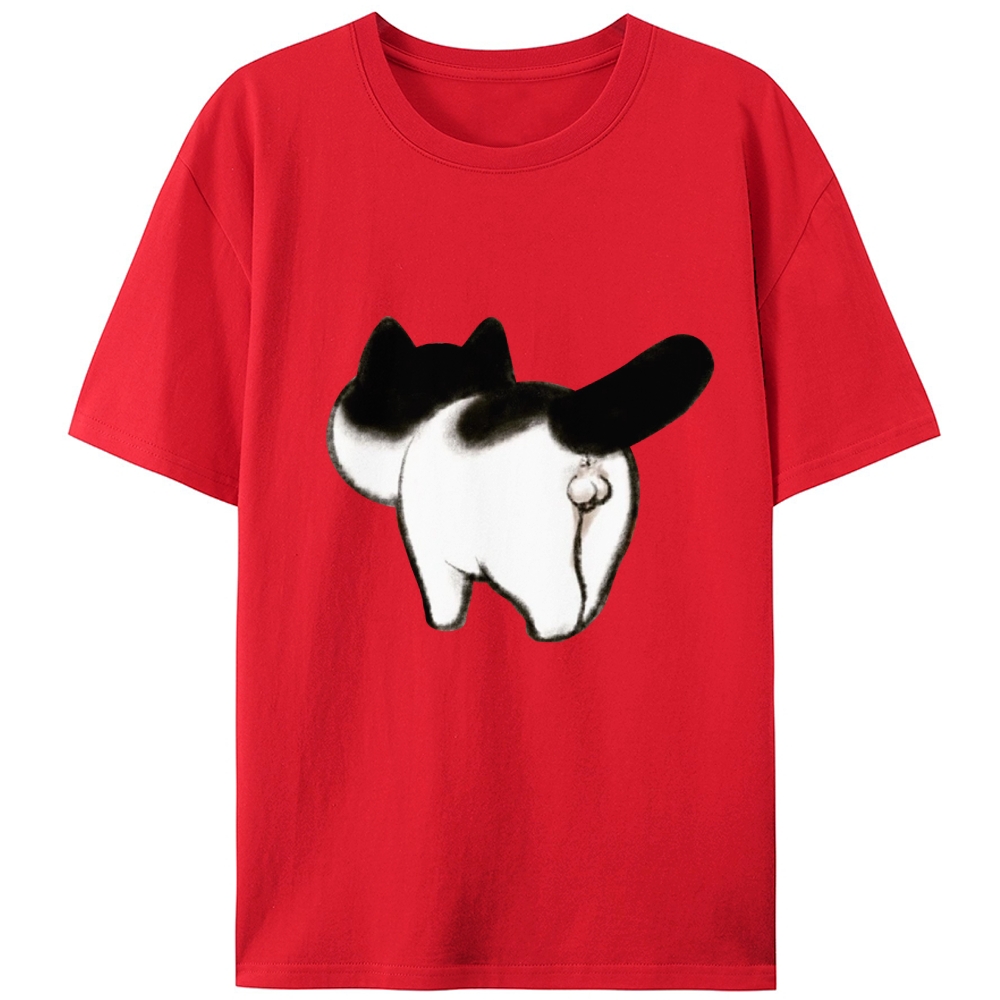 Cow Cat Butt Retro Designed for Women - Slim Fit Cotton Tee