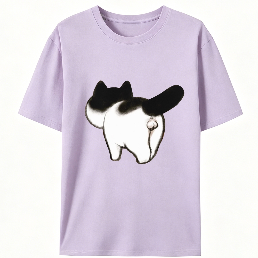 Cow Cat Butt Retro Designed for Women - Slim Fit Cotton Tee