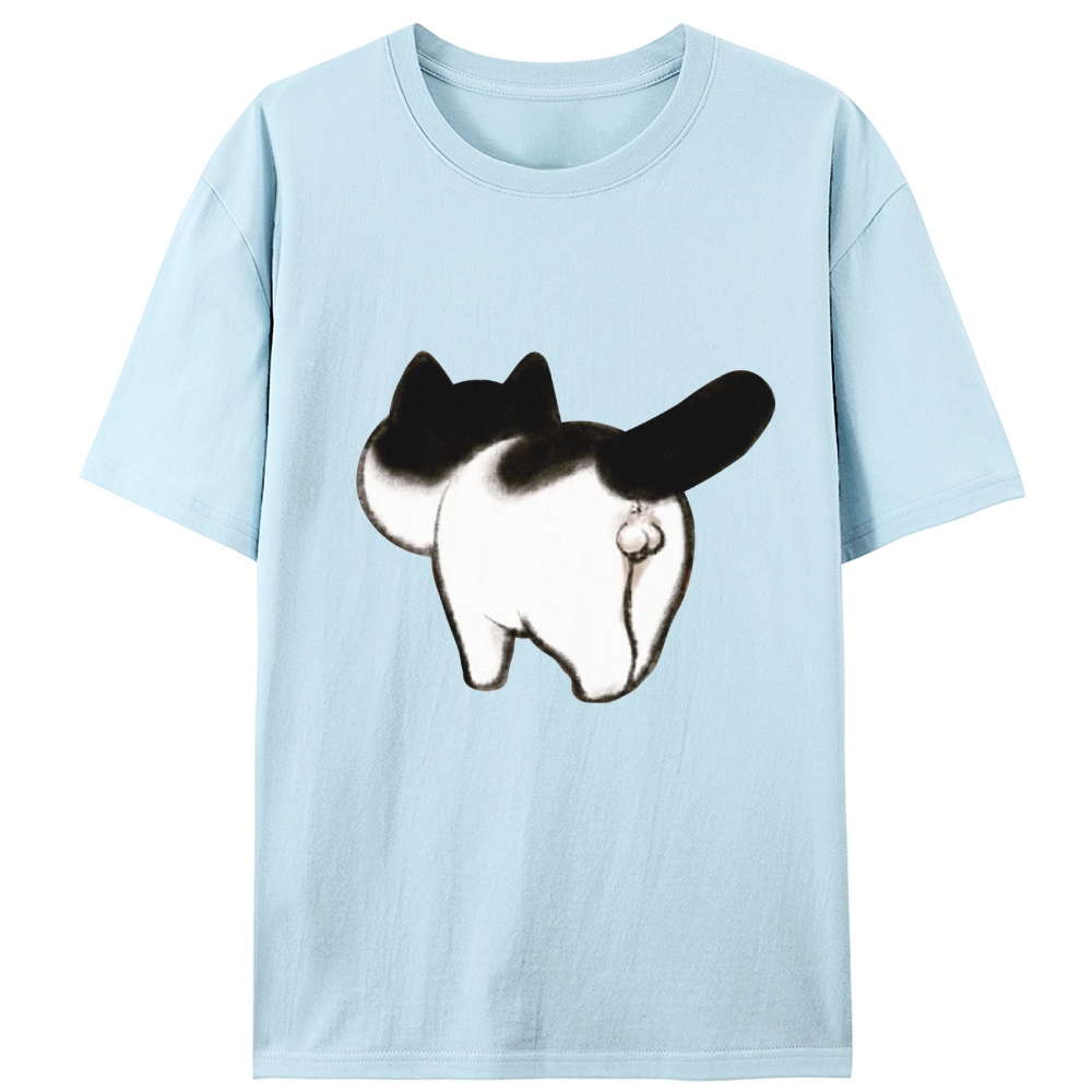 Cow Cat Butt Retro Designed for Women - Slim Fit Cotton Tee