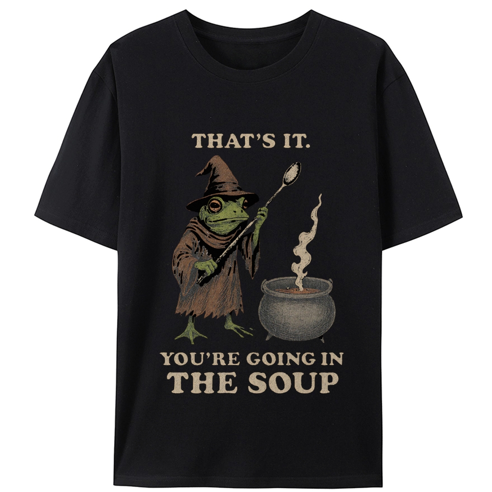 Witchy Frog Soup Threat Retro Designed for Women - Slim Fit Cotton Tee