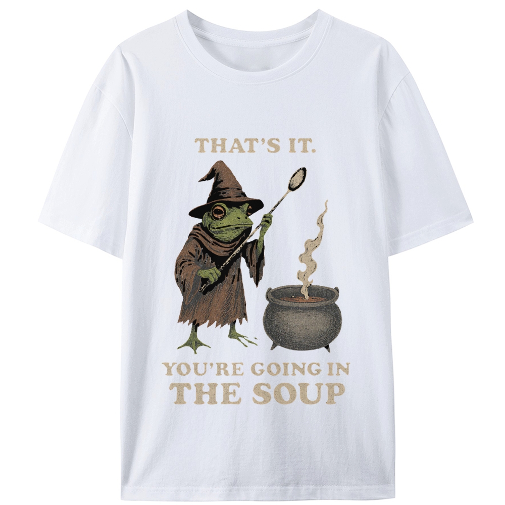 Witchy Frog Soup Threat Retro Designed for Women - Slim Fit Cotton Tee