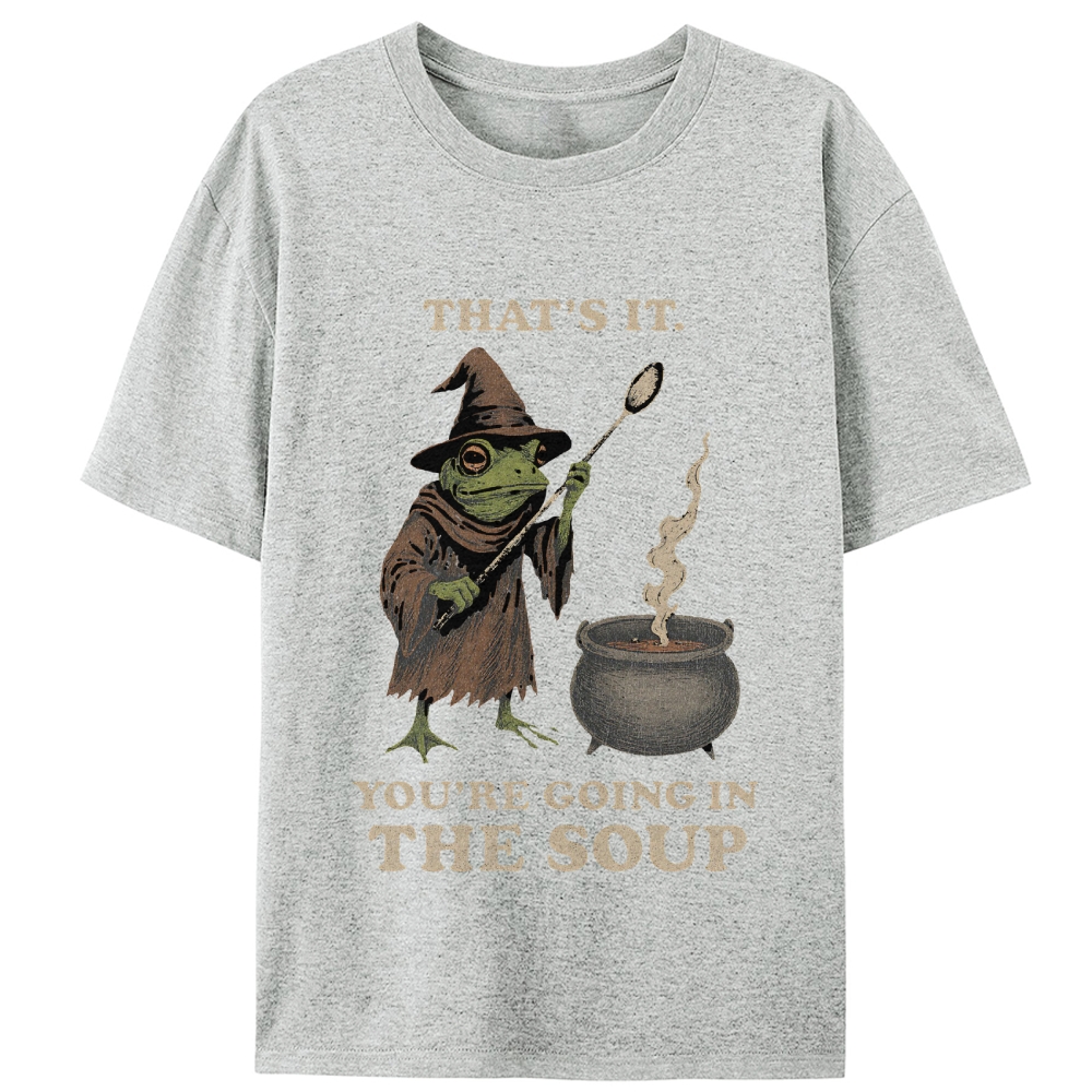 Witchy Frog Soup Threat Retro Designed for Women - Slim Fit Cotton Tee