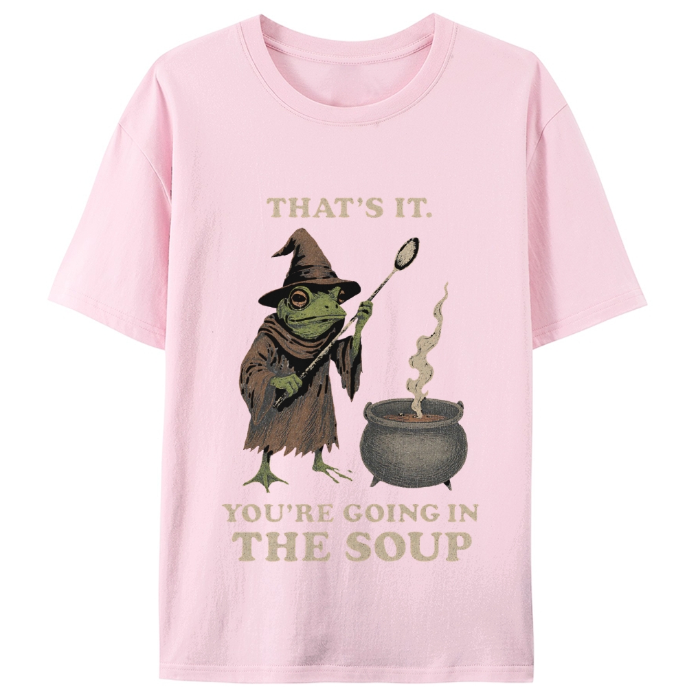 Witchy Frog Soup Threat Retro Designed for Women - Slim Fit Cotton Tee