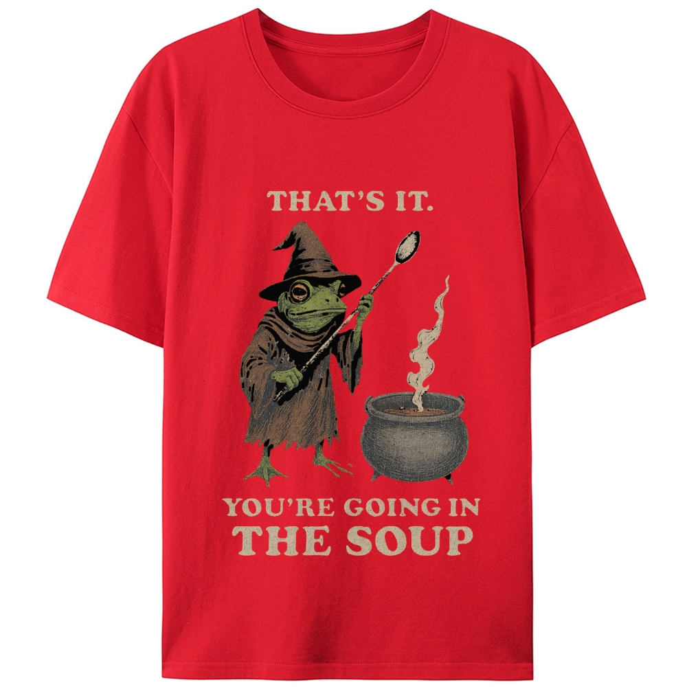 Witchy Frog Soup Threat Retro Designed for Women - Slim Fit Cotton Tee
