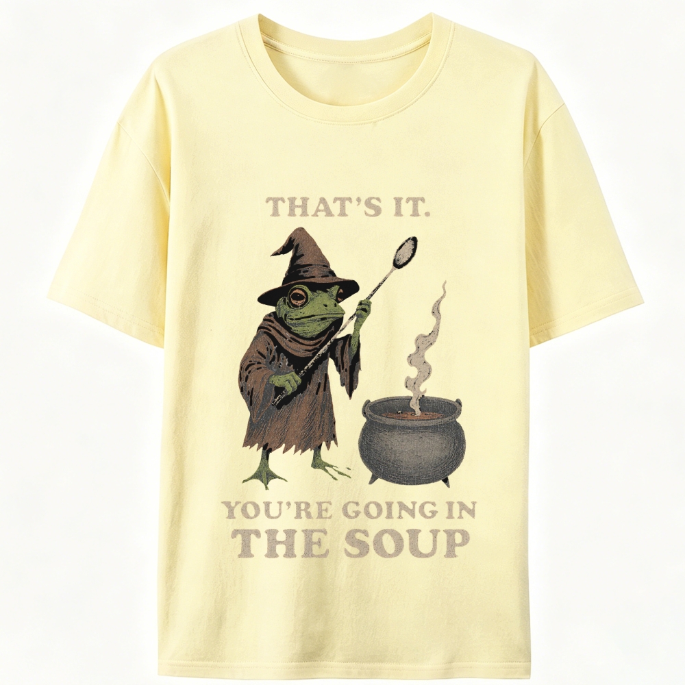 Witchy Frog Soup Threat Retro Designed for Women - Slim Fit Cotton Tee