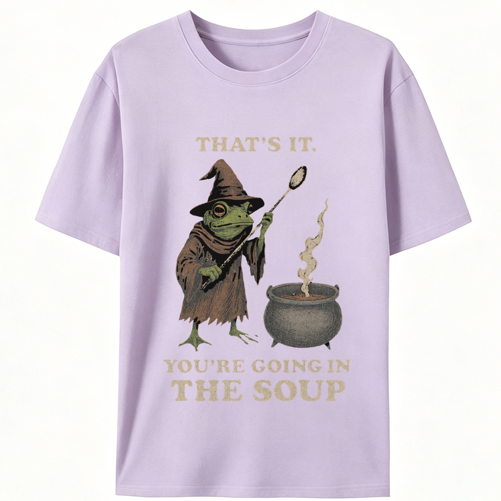 Witchy Frog Soup Threat Retro Designed for Women - Slim Fit Cotton Tee